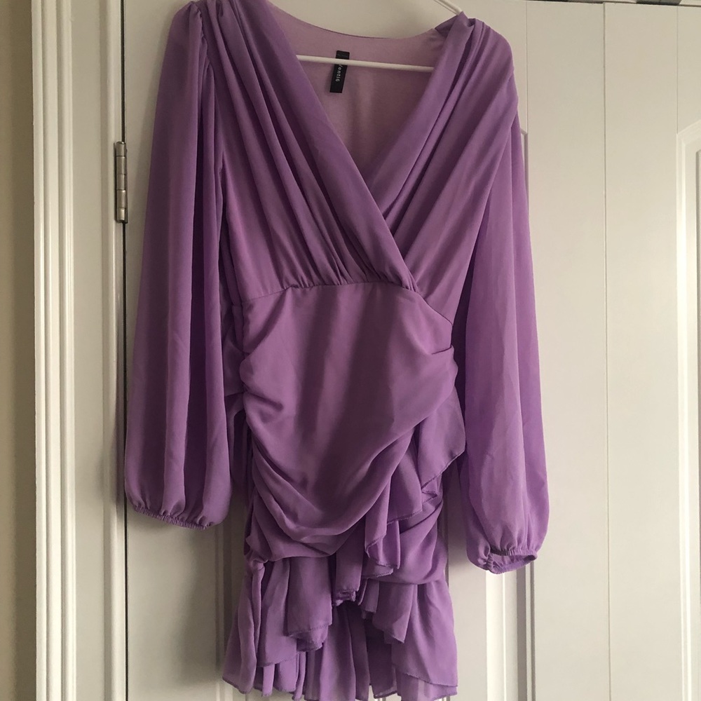 venti6 lavender mini long sleeve dress made in italy from local boutique